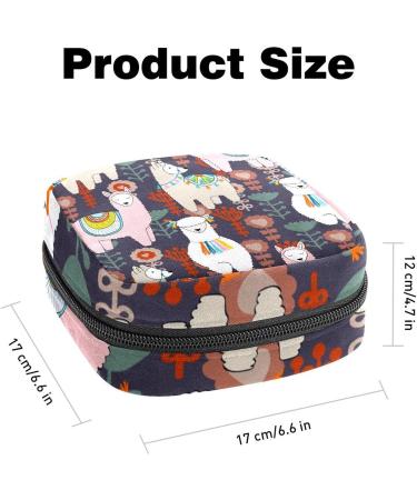 Menstrual Pad Bag with Zipper - Stylish Ladies Napkin & Tampon Collection Bag for Women & Girls (Flower Animals) - Buy Online on GoSupps.com