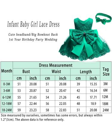 LZH Baby Girls Lace Dress: Wedding Pageant Baptism Tutu Gown 18-24 Months - Dark Green - Buy Online on GoSupps.com