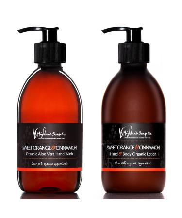 Highland Soap Company Hand Care Gift Set | Organic Hand Wash & Lotion in Tweed Bag - Winter Sweet Orange & Cinnamon - Buy Online on GoSupps.com