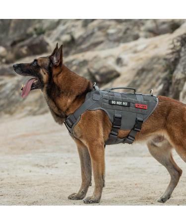 Oneigris No-Pull Dog Harness - Adjustable Aire Mesh Safety Vest for Large/Medium Dogs - Ultra Breathable with 2 Handles - Gray XS (Neck 28-43cm Breast 38-56cm) - International Shipping Available - Buy Online on GoSupps.com