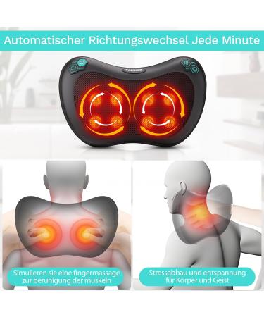 Takrink Shiatsu Massage Pillow - 8 Knots & 3 Speed Deep Tissue Massager for Neck Back & Legs | Quiet & 1.8m Car Cable | Perfect Gift for Men & Women - Buy Online on GoSupps.com