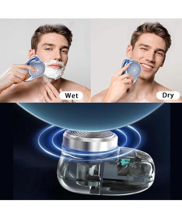 Mini Shaver Portable Electric Shaver Electric Razor for Men Pocket Size Portable Shaver USB Rechargeable Beard Trimmer Easy One-Button Wet and Dry Use Mens Razor for Home Car Travel Gift (Blue) - Buy Online on GoSupps.com