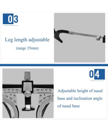 CGOLDENWALL Adjustable Optical Test Lens Frame TF-B PD 48-80mm - Ultra Lightweight Titanium Glasses for Optometry & Eye Testing - Buy Online on GoSupps.com