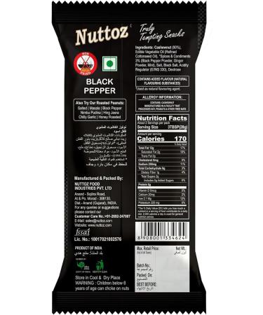 Nuttoz Black Pepper Roasted Cashews Nuts 30g (Case of 10) - Buy Online on GoSupps.com