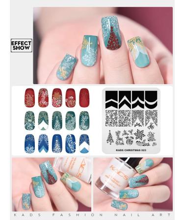 Shop Kads Christmas Nail Art Stamping Plates - Snowflakes Santa Socks & Tree Designs for DIY Decoration (CH023) - Buy Online on GoSupps.com