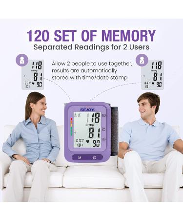Digital Wrist Blood Pressure Monitor with Large LCD Display and Irregular Heartbeat Detector - 2 Users Memory - Home Use BP Machine (Purple) - Buy Online on GoSupps.com