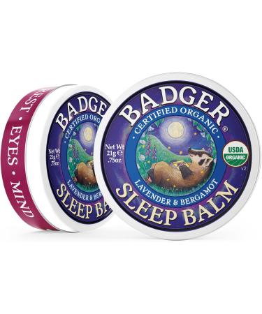 Badger Baume de sommeil huiles essentielles biologiques aromath rapie baume de sommeil naturel pour adultes et enfants relaxant et apaisant lavande et bergamote soutien naturel du sommeil bo te - Buy Online on GoSupps.com