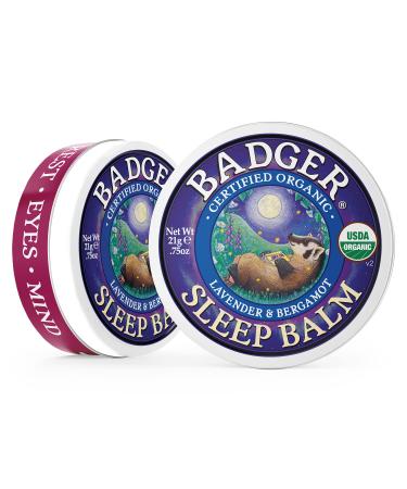 Badger Sleep Balm Organic Essential Oil Aromatherapy Natural Sleep Balm for Adults & Kids Relaxing & Calming Lavender & Bergamot Natural Sleep Support .75 oz Tin 0.75 Ounce (Pack of 1) - Buy Online on GoSupps.com