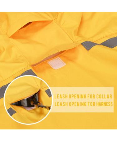 Docio Waterproof Dog Raincoat with Hood & Reflective Strip - 6XL Yellow Jacket for Medium & Large Dogs - Buy Online on GoSupps.com