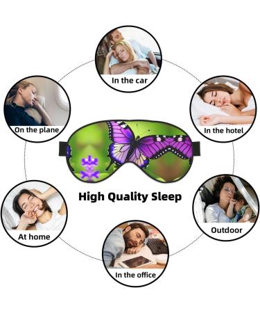 SSIMOO Butterfly Purple Print Ultra-Soft Light-Blocking Eye Mask for Optimal Comfort & Restful Sleep - International Shipping Available - Buy Online on GoSupps.com