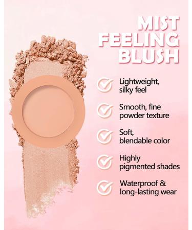 Blush Poudre Nude Abricot Finition Mate Naturelle Longue Dur e Waterproof Fard a Joue Pigment Intense Velout e Blush Cr me Utilisable Fard a Joue et Fards Paupi res Cadeau Maquillage Femme-02 - Buy Online on GoSupps.com