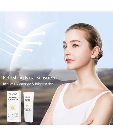 Hydrating SPF 50 Face Sunscreen with Vitamin C Niacinamide & Hyaluronic Acid - Oil Free Clear Formula for All-Day Protection - Portable Sunscreen for Women - Buy Online on GoSupps.com