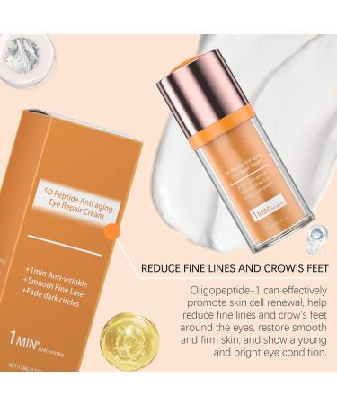 5D Peptide Anti aging Eye Repair Cream+1min Anti-wrinkle+Fade Dark Circles Instant Lift Plus Poche Yeux Instant Eye Lift. Instantly Removes Bags Firming Delicate Skin -15ml (2) - Buy Online on GoSupps.com