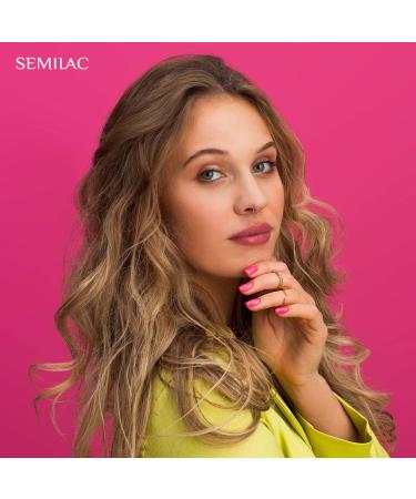 SEMILAC 435 Friendly Magenta Nail UV Gel Polish | Long Lasting and Easy to Apply | Soak off UV/Led | Perfect for Home and Professional Manicure and Pedicure 7 ml - Buy Online on GoSupps.com