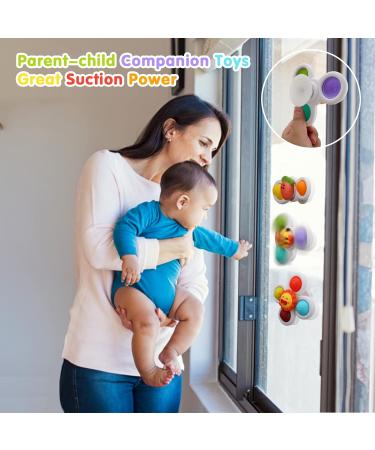 AIUOKYA 6 PCS Suction Cup Spinner Toys | Simple Dimple Silicone Bubbles Kids Bath & Window Toy | Baby Toys for 1+ Years Old - Buy Online on GoSupps.com