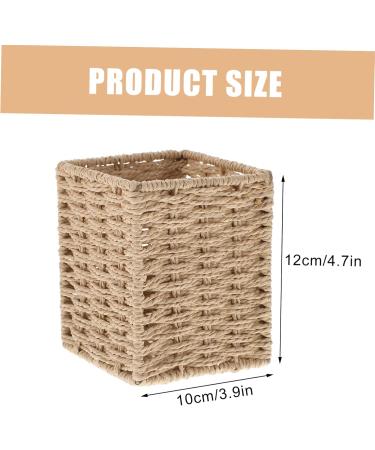 ABOOFAN Cardboard Woven Storage Box Basket - Desk Waste Bin & Wicker Pen Holder for Office Organization - Buy Online on GoSupps.com