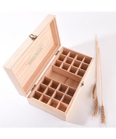 Toseky Essential Oil Storage Box - Wooden Organizer with 25 Grids for Essential Oils & Plants | Perfect Essential Oil Kit - Buy Online on GoSupps.com