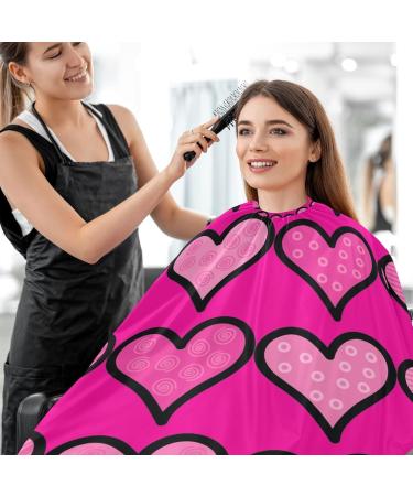 Waterproof Barber Cape - Valentine's Day Pink Heart & Cheetah Haircut Bib for Men & Women - Unisex Hair Cutting Cape - Buy Online on GoSupps.com