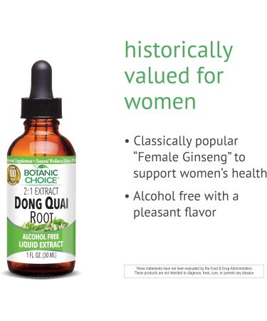 Botanic Choice Dong Quai Liquid Extract Alcohol Free, Gluten Free, Fast Acting Supplement Drops Easy to Use Dropper 1 Fluid Ounce - Buy Online on GoSupps.com
