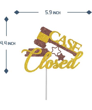 Tenhaisi Gold & Brown Glitter Case Closed Cake Topper 2024 Graduation Party Decoration for Lawyer Congrats Lawyer Grad Sign Cake Decor Law School Survivor Graduation Party Supplies - Buy Online on GoSupps.com