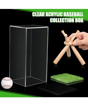 Baseball Display Case with Wood Stand and Grass Pad | Acrylic Holder for Trophy, Autograph Ball, and Memorabilia - Buy Online on GoSupps.com