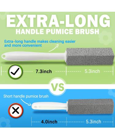 MARYTON Pumice Stone Toilet Bowl Cleaner with Extra Long Handle - 6 Refill Stones, Ideal for Cleaning Limescale, Mildew, Grout, and More - Buy Online on GoSupps.com