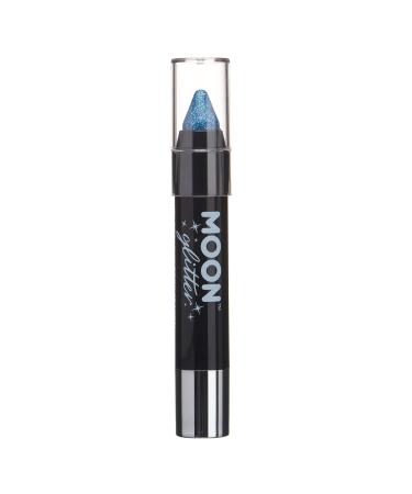 Moon Glitter Holographic Glitter Paint Stick/Body Crayon Makeup for The Face & Body 0.12oz - Blue