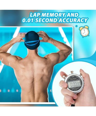 2 Pcs Metal Waterproof Digital Sports Stopwatch Timer with 1/100th Second Precision for Training & Competition - Buy Online on GoSupps.com