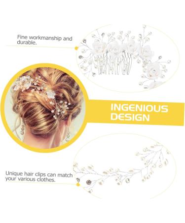 MAGICLULU Pearls Headband Hair Pearls Bridal Hair Accessories Wedding Hair Accessories Turban Headband Hair Tie Head Scarf Headband Pearls Flowers Hair Comb White Miss Headgear - Buy Online on GoSupps.com