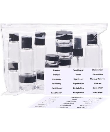 Sichler Beauty Travel Set | 12 Cosmetic Containers & Zipper Bag for Hand Luggage | Perfect Aircraft Liquid Organizer - Buy Online on GoSupps.com