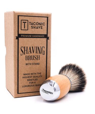 Taconic Shave Extra-Dense 100% 3-Band Silvertip Badger Shaving Brush with Beechwood & Chrome Handle - Premium Shaving Brush Stand Included - International Shipping Available - Buy Online on GoSupps.com