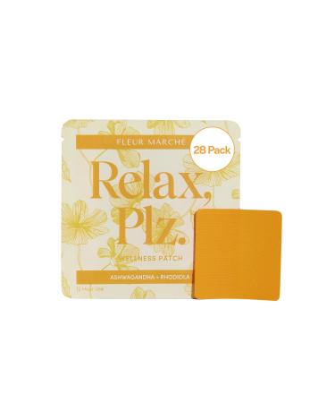 Fleur Marche Relax Plz Botanical Supplement Patch - Calming & Relaxing Wellness Patch with Ashwagandha Chamomile & Other Powerful Adaptogens - Highly Bioavailable - 28 Patches 1 Count (Pack of 28)