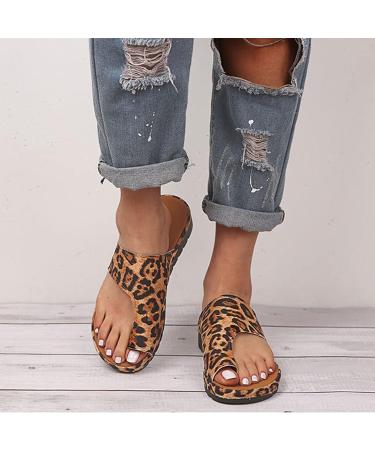 Comfortable Foot Correction Sandals for Women | Soft Bunion Corrector & Pain Relief | Leopard Print 5.5 - Buy Online on GoSupps.com