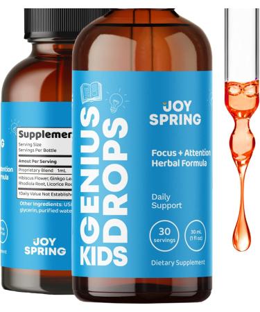JoySpring Genius Drops: Kids Brain Function Support & Mineral Sunscreen SPF30 - Buy Online on GoSupps.com