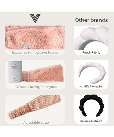 VOLO Cloud Pink Spa Headband for Women - Ultra-Soft Hair Band for Makeup, Skincare, Shower & More - Absorbent, Stretchy, Non-Slip - Fits All Head Sizes - Microfiber - Luna Gray - Buy Online on GoSupps.com