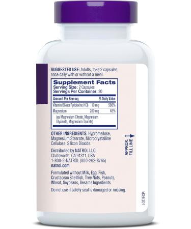 Natrol Triple Magnesium Complex Supplement Glycinate Citrate & Taurate 200mg High Absorption Support Whole Body Wellness 60 Capsules - Buy Online on GoSupps.com