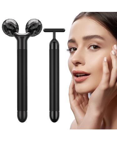 2 in 1 Electric Face Massager  3D Roller and T Shape Face Massager Kit Gift Set for Face Skin Care Tools