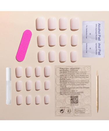 24Pcs Square Press On Nails Set with Glue & DIY Tools - Full Cover False Nails Tips for Women - Removable Nail Art (Pure Colour) - Buy Online on GoSupps.com