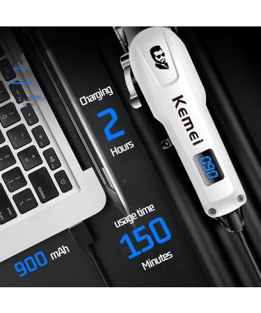 Buy KEMEI KM-232 Electric Beard Trimmer for Men - Cordless Hair Clipper Kit with LED Display - Best International Shipping - Buy Online on GoSupps.com