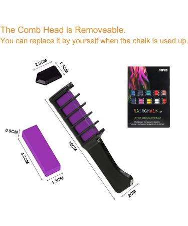 Jiasoval Hair Chalk for Girls - 10 Colors Non-Toxic Temporary Hair Chalk Comb Set | Washable Pens for Festival, Party, DIY - Perfect Gifts for Kids - Buy Online on GoSupps.com