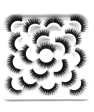Fluffy Faux Mink Lashes High Volume False Eyelashes Long Dramatic Thick Faux Lashes 10 Pairs Pack(5D34)