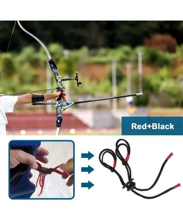 Ecsing 2-Pack Adjustable Archery Finger Loops | Recurve Bow Accessories | Red & Black Replacement Rope - Buy Online on GoSupps.com