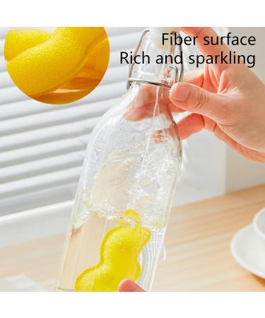 Bottle Cleaning Sponge Reuseable Beans-Shaped Bottle Cleaning Sponge Cute Heat Resistance Bottles Sponge for Internal Cleaning Small Mouth Bottle Internal Cleaning Sponge Yellow - Buy Online on GoSupps.com