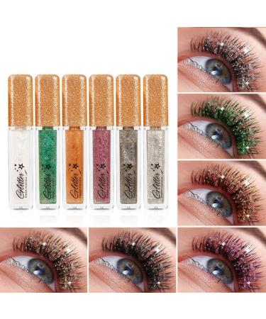 Glitter Mascara Diamond Sparkling Colorful Mascara anti-smudge sparkling colorful eye makeup tool suitable for wedding stage music festival (Silver white) - Buy Online on GoSupps.com