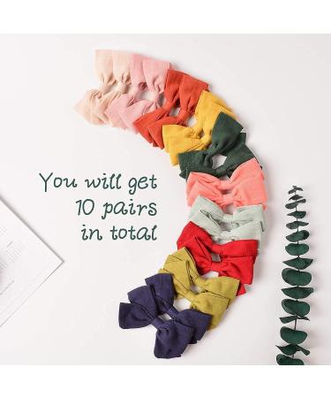 Meegoo 20 PCS Hair Bows for Girls 3.5" Butterfly Hair Barrettes for Baby Girls Kids 10 Colors Cute Hair Clips in Pairs Style 1 - Buy Online on GoSupps.com