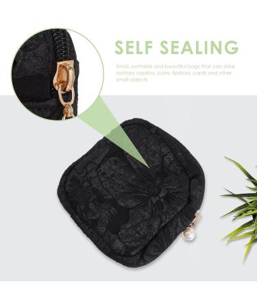 Healifty Menstrual Pad Storage Bag - Sanitary Napkin Travel Pouch for Women and Teen Girls - Black - Buy Online on GoSupps.com