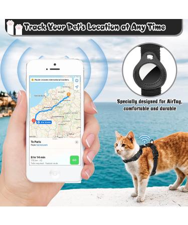 VKPETFR Cat Harness and Leash Set with Airtag Holder - Escape Proof Adjustable Kitten Harness for Small Large Cats - Lightweight Walking Travel Harness (Black) - Buy Online on GoSupps.com