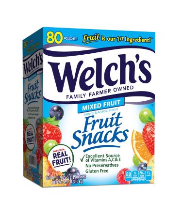 Welch's Mixed Fruit Fruit Snacks - Gluten Free Bulk Pack (80 Individual 0.9 oz Bags) - Buy Online on GoSupps.com