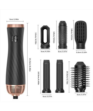 UKLISS 6 in 1 Hot Air Brush Hair Dryer Set - Negative Ionic Detachable Styling Tool for Curling, Straightening, Volumizing - Black-623 - Buy Online on GoSupps.com