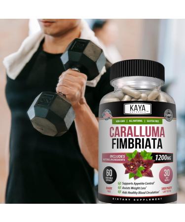 Kaya Naturals - Caralluma Fimbriata 1200mg High Potency Supplement | Maximum Strength Natural Endurance Support Vegetarian Capsules (60 Count) 60 Count (Pack of 1) - Buy Online on GoSupps.com
